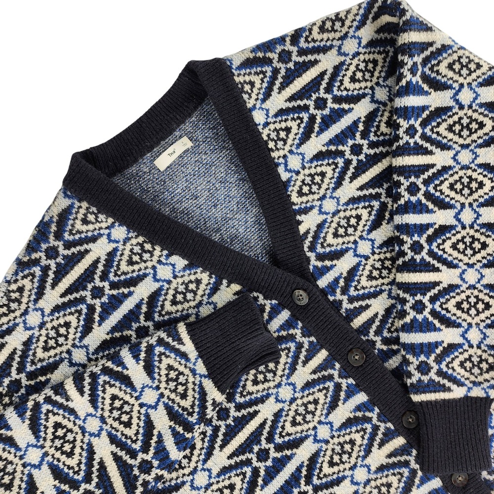 TNA Aritzia 100% Merino Wool Fair Isle Oversized Cardigan Sweater Womensโ S